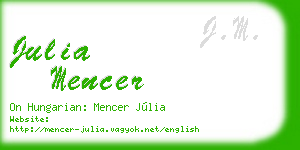 julia mencer business card